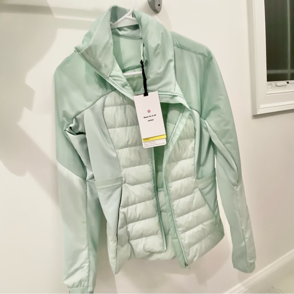 Lululemon down for it all jacket in delicate mint size 6